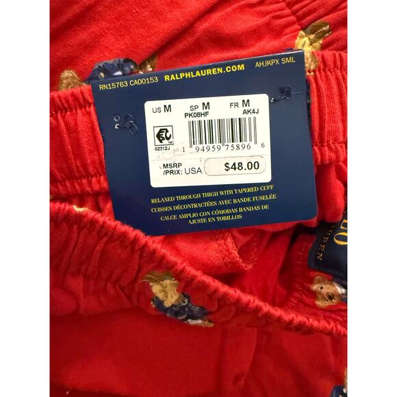 NEW Polo Ralph Lauren Jogger Pants Red Men’s Size Medium Commons PK08HF AK4J - Picture 5 of 6